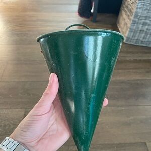 Green Metal Cone Planter